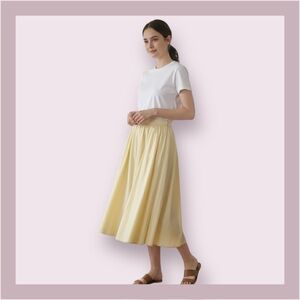 Slobe Iena (Japan) Yellow Flared Midi Skirt Size 36 (S)